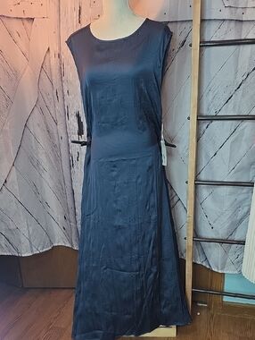 Worthington Sleeveless Open Lower Back Navy Blue Women's Maxi Dress In 3X